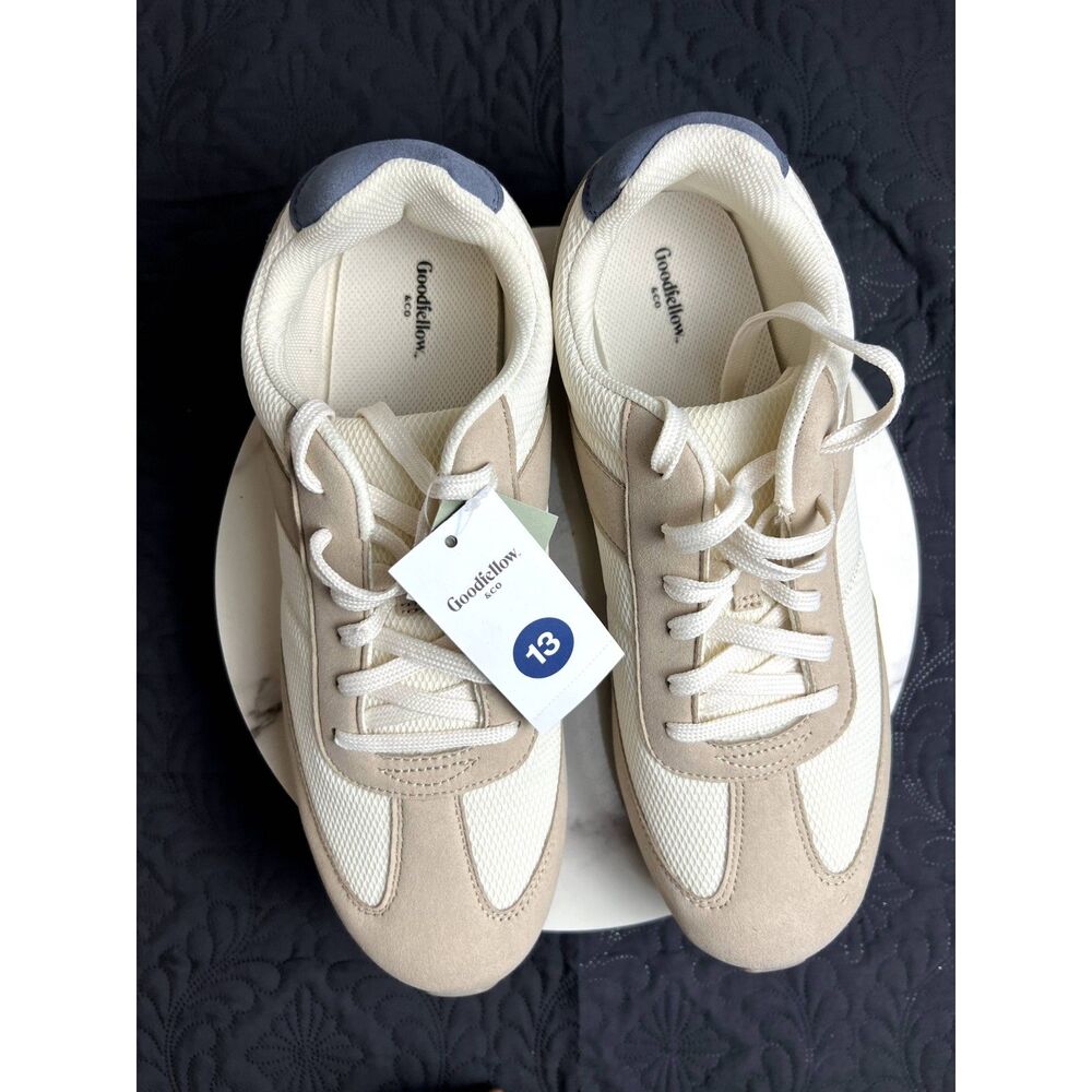 Goodfellow & Co Men's Chester Retro Cream Sneakers Tennis Casual SZ 13:NWT